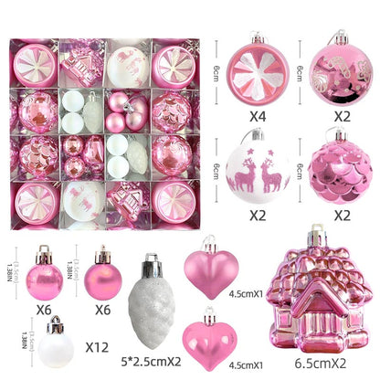 Christmas Balls Ornament with Christmas House Set