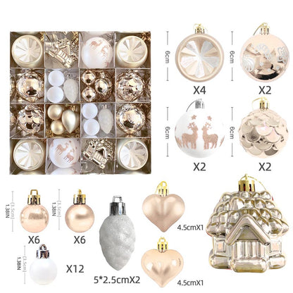 Christmas Balls Ornament with Christmas House Set