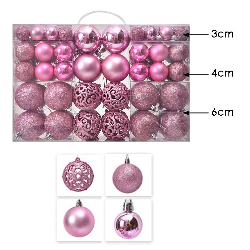 Christmas Balls Ornament Set 3cm/ 4cm/ 6cm  100Pcs