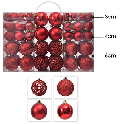 Christmas Balls Ornament Set 3cm/ 4cm/ 6cm  100Pcs