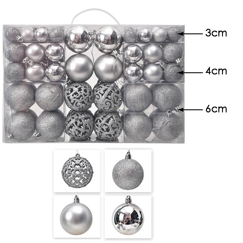 Christmas Balls Ornament Set 3cm/ 4cm/ 6cm  100Pcs