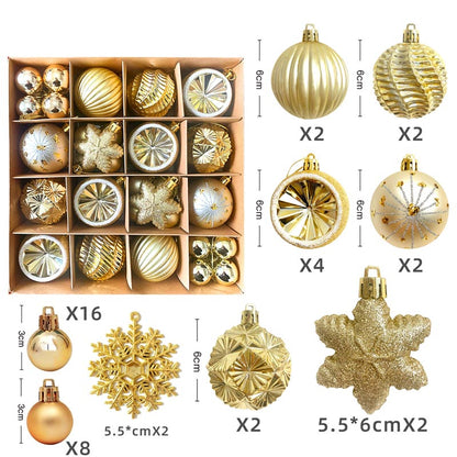 Christmas Balls Ornament with Christmas Snowflake Set