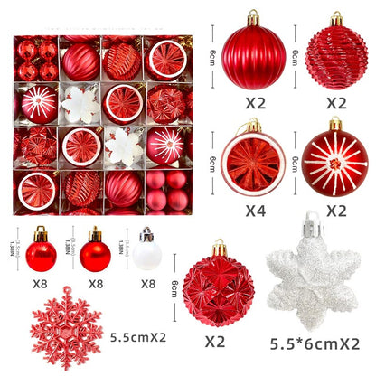 Christmas Balls Ornament with Christmas Snowflake Set