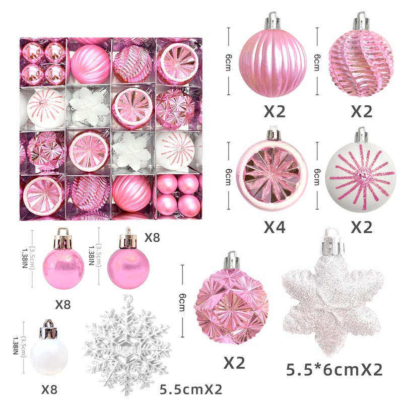 Christmas Balls Ornament with Christmas Snowflake Set