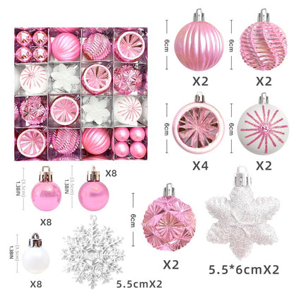 Christmas Balls Ornament with Christmas Snowflake Set
