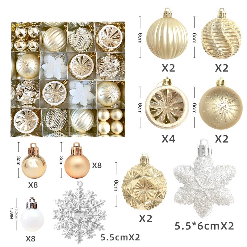 Christmas Balls Ornament with Christmas Snowflake Set