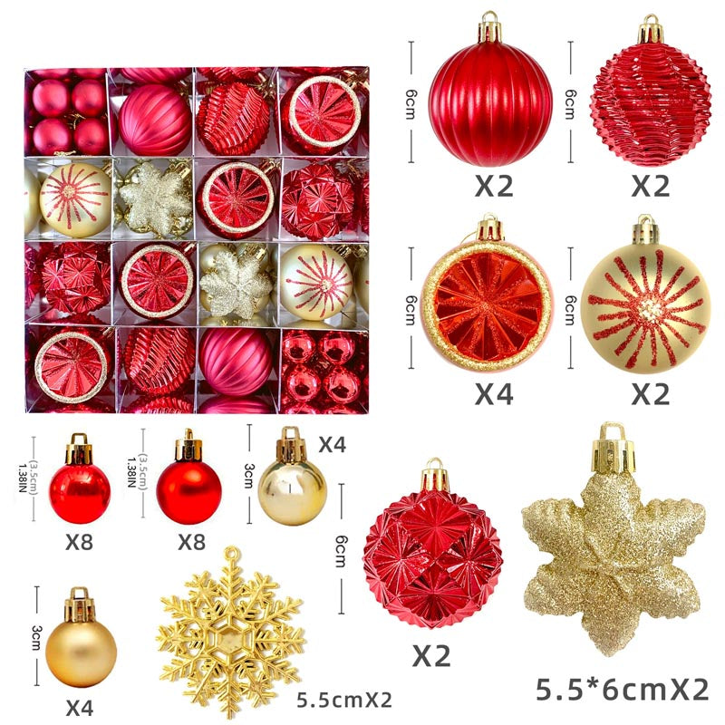 Christmas Balls Ornament with Christmas Snowflake Set