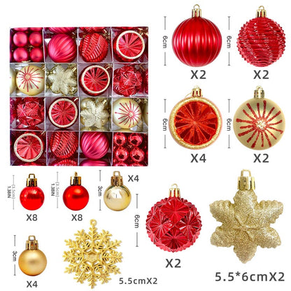 Christmas Balls Ornament with Christmas Snowflake Set