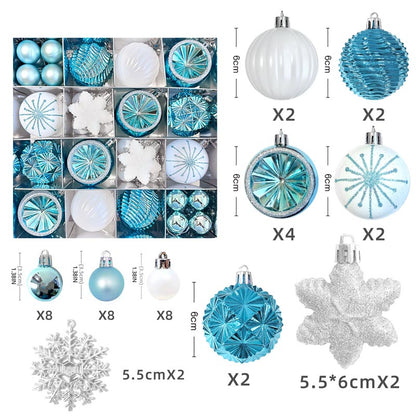 Christmas Balls Ornament with Christmas Snowflake Set