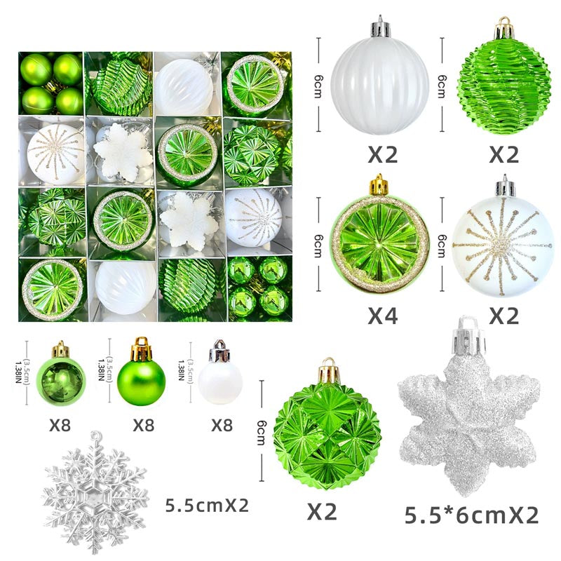 Christmas Balls Ornament with Christmas Snowflake Set