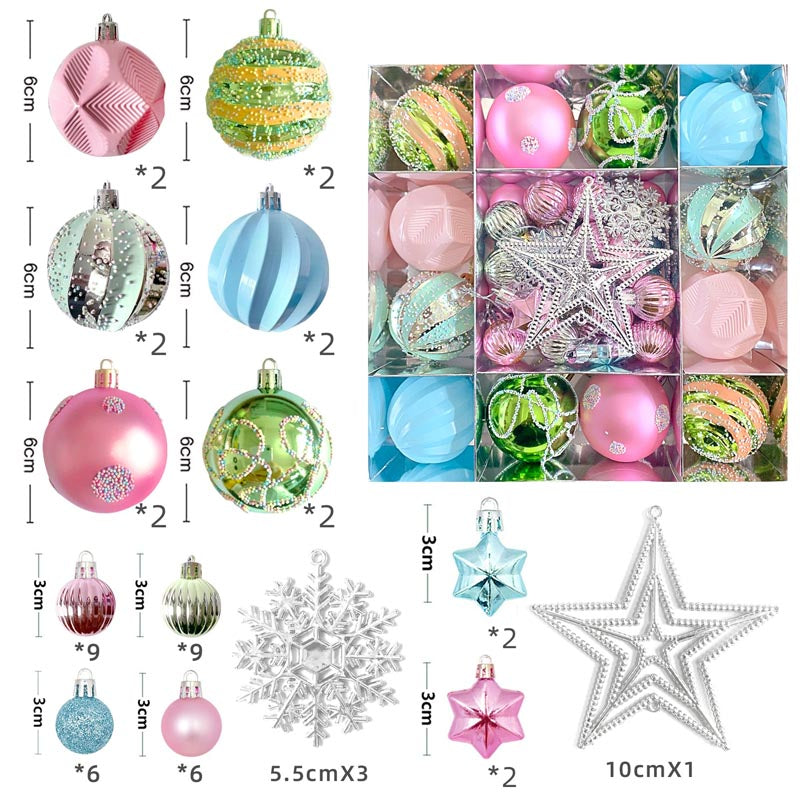 Christmas Balls Ornament with Star Hanging Set