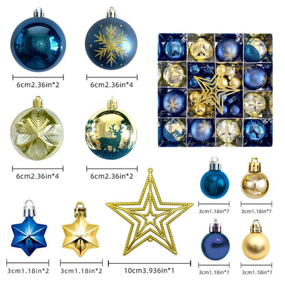 Christmas Balls Ornament with Star Hanging Set
