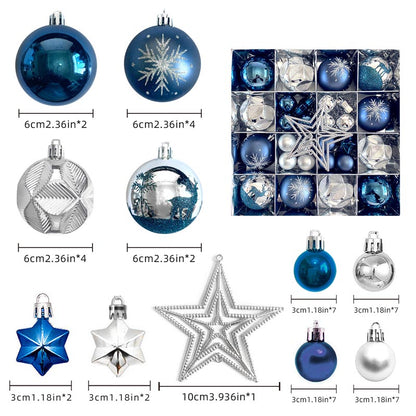 Christmas Balls Ornament with Star Hanging Set