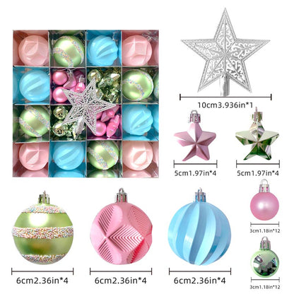 Christmas Balls Ornament with Star Hanging Set
