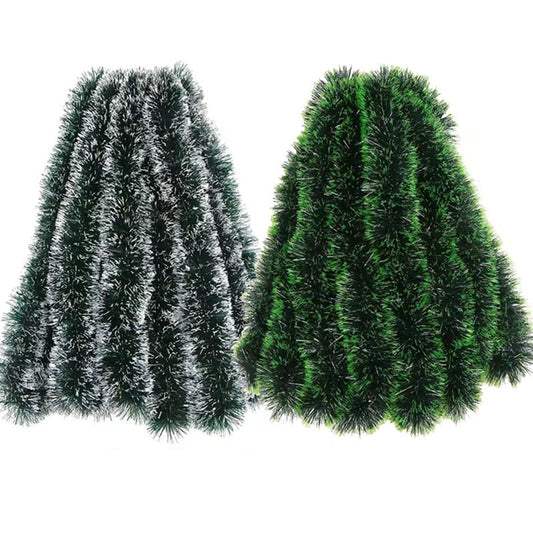 Green Christmas Metallic Tinsel Garland Thickened 5 Layers 6m/12m