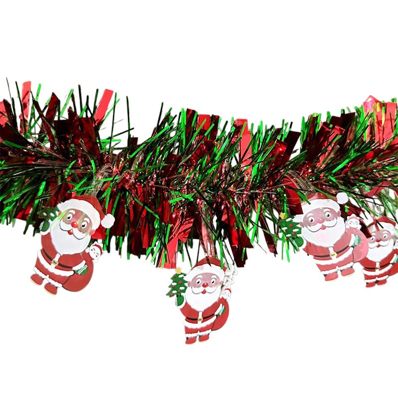Christmas Metallic Tinsel Garland Santa Claus /Snowman /Christmas Sock /Gingerbread Man
