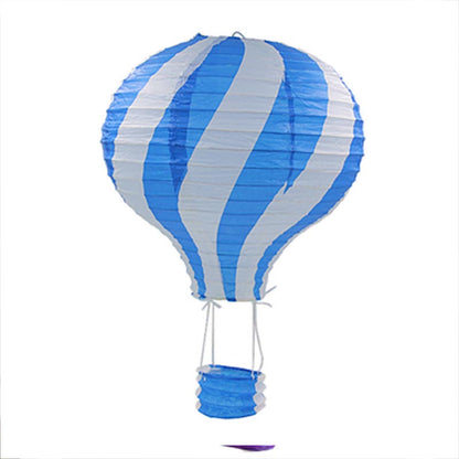 Blue twisted line hot air balloon paper lantern, hanging decoration, ceiling decoration for parties, wedding, engagement, anniversary,  graduation. birthday, baby shower