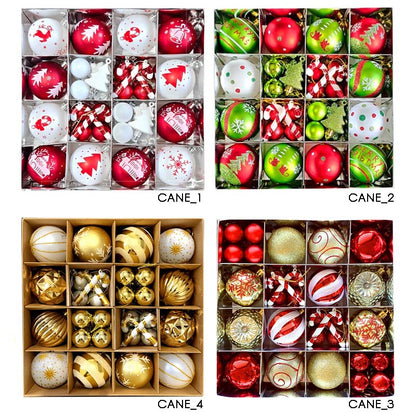 Christmas Balls Ornament with Christmas Cane Set