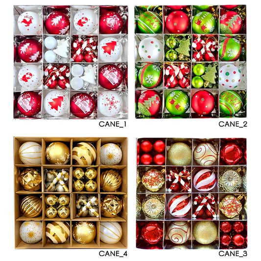 Christmas Balls Ornament with Christmas Cane Set