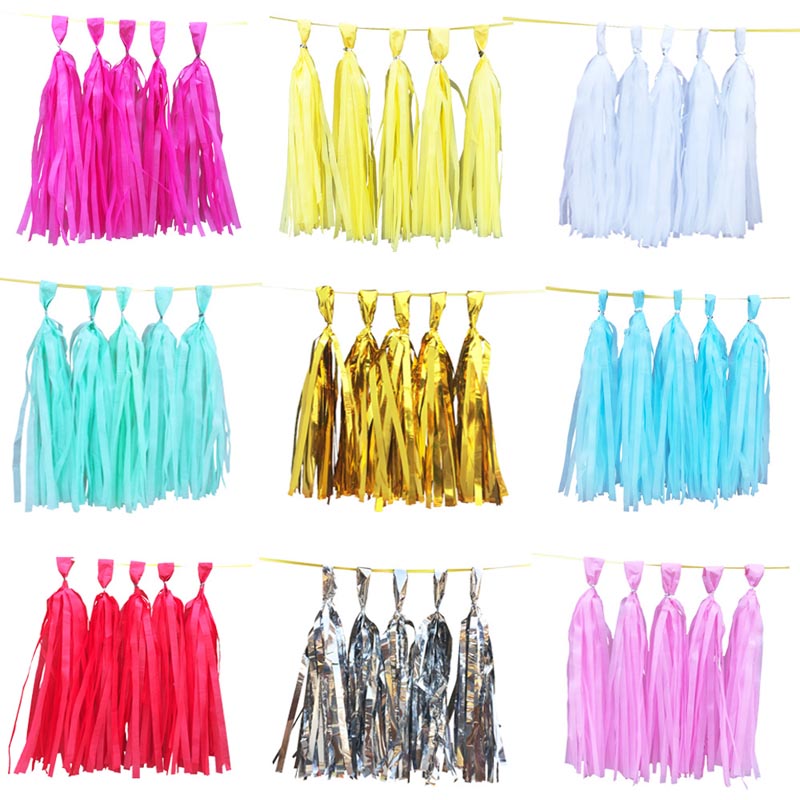 colorful tassels garland tissue paper banner for any party decorations, hangings, ceiling decorations, for birthday, wedding, anniversary, engagement, graduation, baby shower