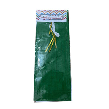 dark green color tassels garland tissue paper banner for any party decorations, hangings, ceiling decorations, for birthday, wedding, anniversary, engagement, graduation, baby shower