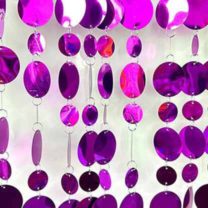 Glossy glitter circle dots garland backdrop hanging for party decorations, photo booth, wedding, engagement, birthday, baby shower, disco party