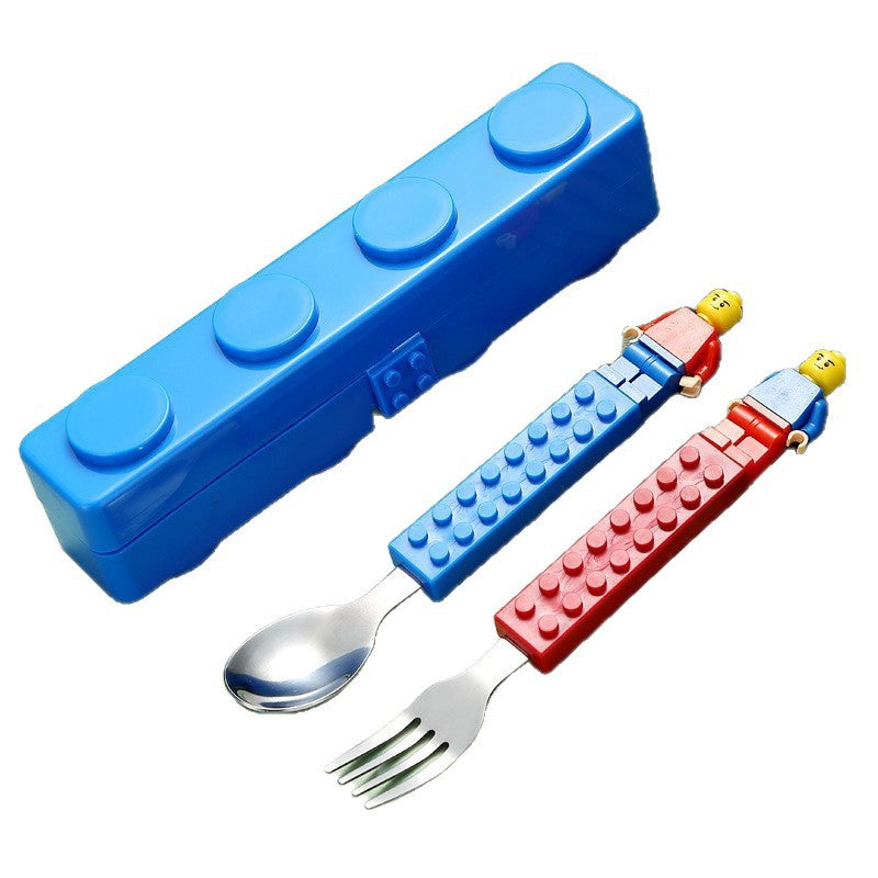 Lego Cutlery Set 304 Stainless Steel Fork & Spoon for Kids