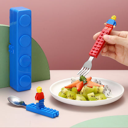 Lego Cutlery Set 304 Stainless Steel Fork & Spoon for Kids