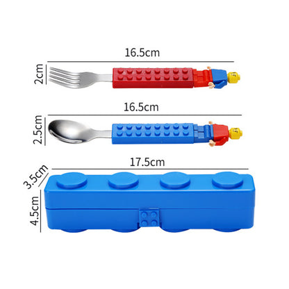 Lego Cutlery Set 304 Stainless Steel Fork & Spoon for Kids