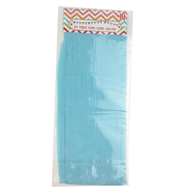light blue color tassels garland tissue paper banner for any party decorations, hangings, ceiling decorations, for birthday, wedding, anniversary, engagement, graduation, baby shower