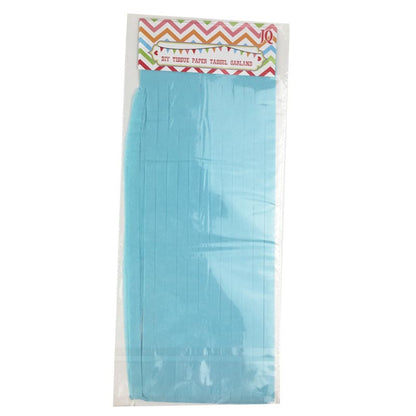 light blue color tassels garland tissue paper banner for any party decorations, hangings, ceiling decorations, for birthday, wedding, anniversary, engagement, graduation, baby shower