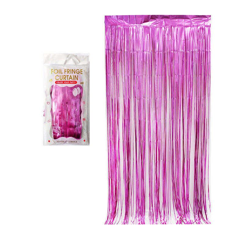 Matte light purple color party backdrop foil fringe curtains, foil tinsel streamers for party decorations, photo booth, wedding, engagement, birthday, baby shower, disco party