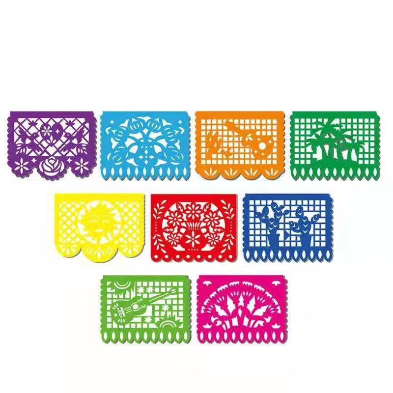 Mexican fiesta non-woven fabric colorful banner bunting for Halloween party, Day of the Dead,  Día de los Muertos, fiesta party. 