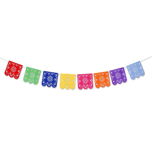 Mexican fiesta non-woven fabric colorful banner bunting for Halloween party, Day of the Dead,  Día de los Muertos, fiesta party. 