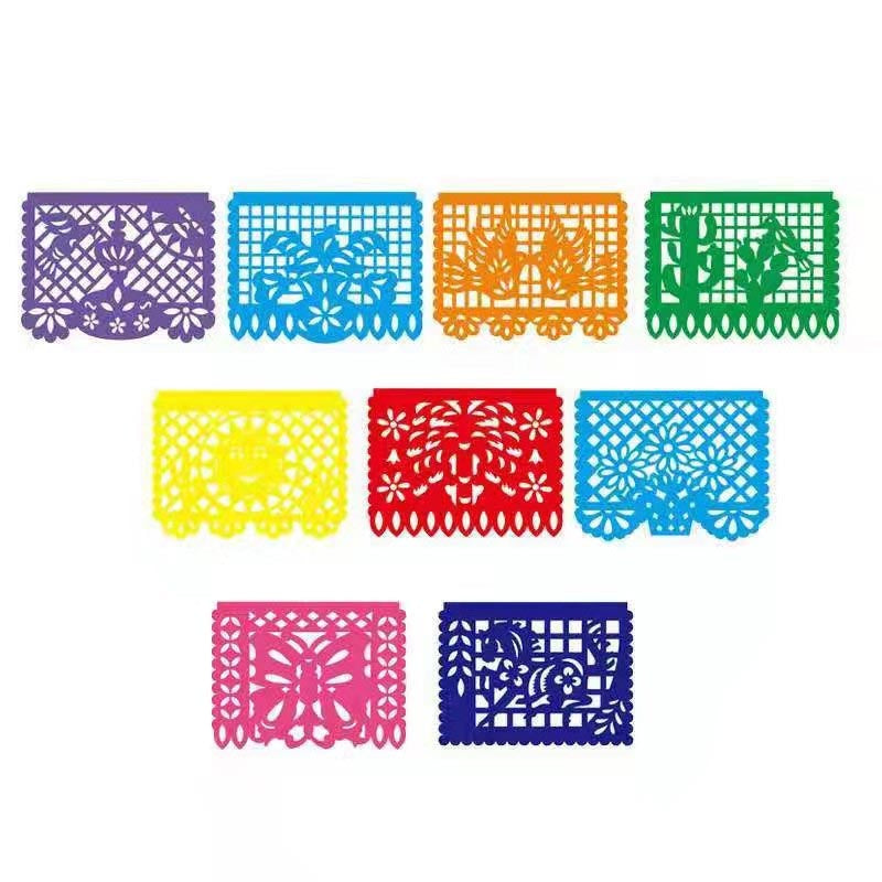 Mexican fiesta non-woven fabric colorful banner bunting for Halloween party, Day of the Dead,  Día de los Muertos, fiesta party. 