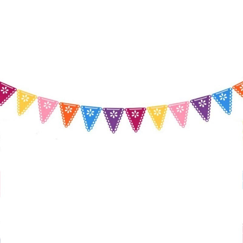 Mexican fiesta non-woven fabric colorful pennant flag banner bunting for Halloween party, Day of the Dead,  Día de los Muertos, fiesta party, birthday party. 
