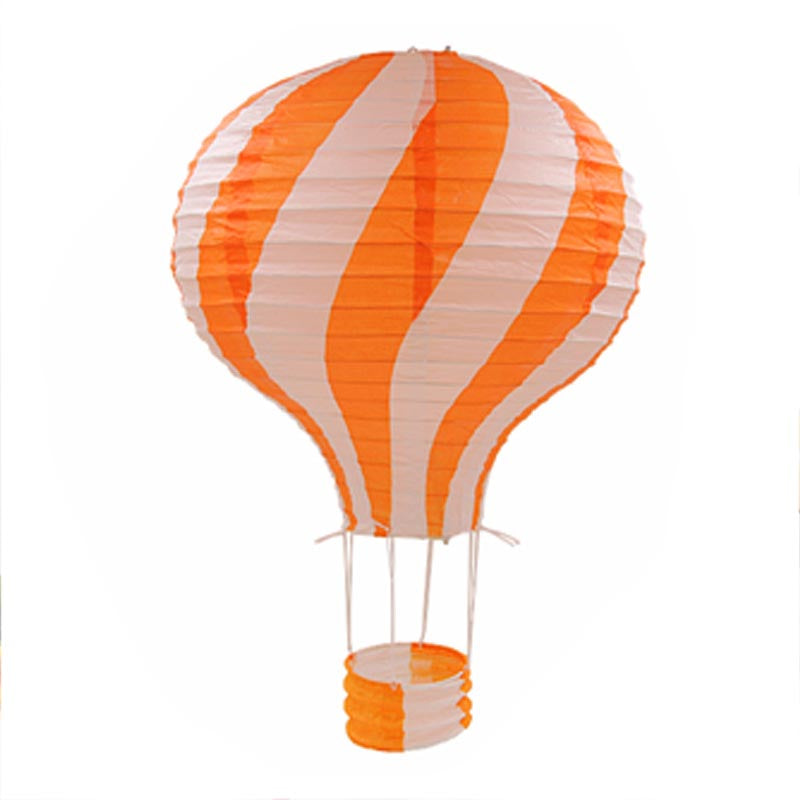 Orange twisted line hot air balloon paper lantern, hanging decoration, ceiling decoration for parties, wedding, engagement, anniversary,  graduation. birthday, baby shower