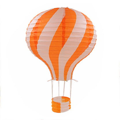 Orange twisted line hot air balloon paper lantern, hanging decoration, ceiling decoration for parties, wedding, engagement, anniversary,  graduation. birthday, baby shower