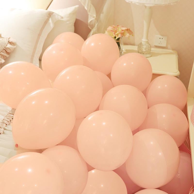 Pastel orange thickened round latex party balloons for birthday, wedding, graduation, baby shower, engagement, anniversary decorations. 