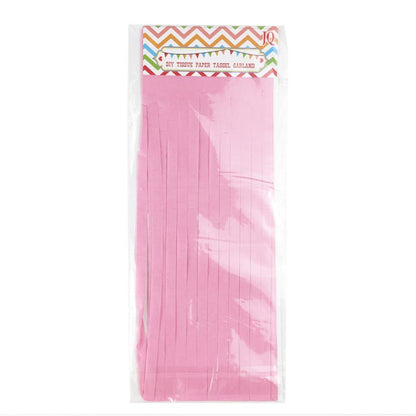 pink color tassels garland tissue paper banner for any party decorations, hangings, ceiling decorations, for birthday, wedding, anniversary, engagement, graduation, baby shower