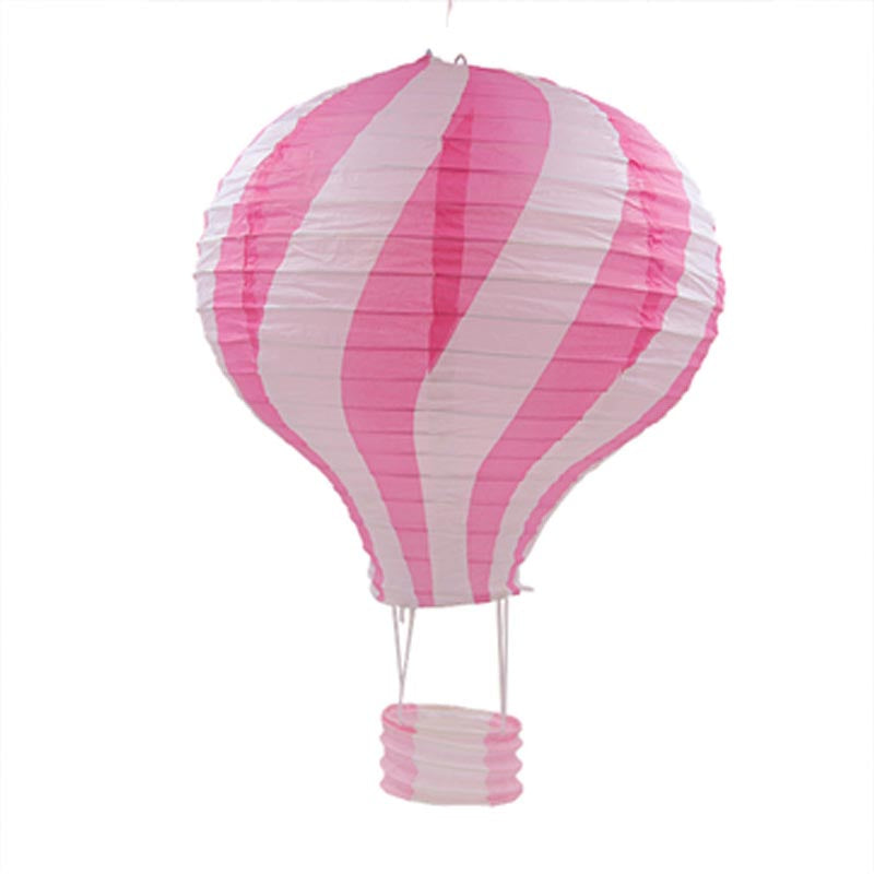 Pink twisted line hot air balloon paper lantern, hanging decoration, ceiling decoration for parties, wedding, engagement, anniversary,  graduation. birthday, baby shower