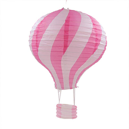 Pink twisted line hot air balloon paper lantern, hanging decoration, ceiling decoration for parties, wedding, engagement, anniversary,  graduation. birthday, baby shower
