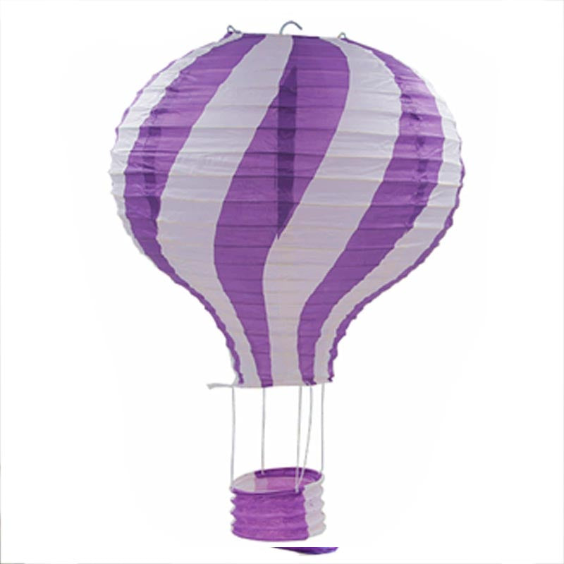 Purple twisted line hot air balloon paper lantern, hanging decoration, ceiling decoration for parties, wedding, engagement, anniversary,  graduation. birthday, baby shower