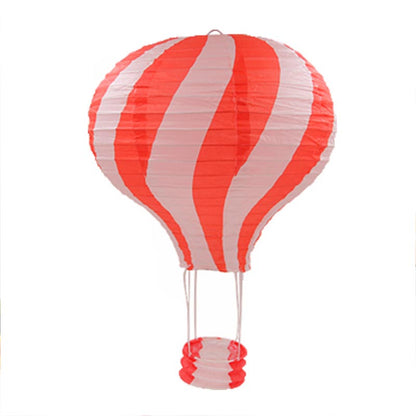 Red twisted line hot air balloon paper lantern, hanging decoration, ceiling decoration for parties, wedding, engagement, anniversary,  graduation. birthday, baby shower