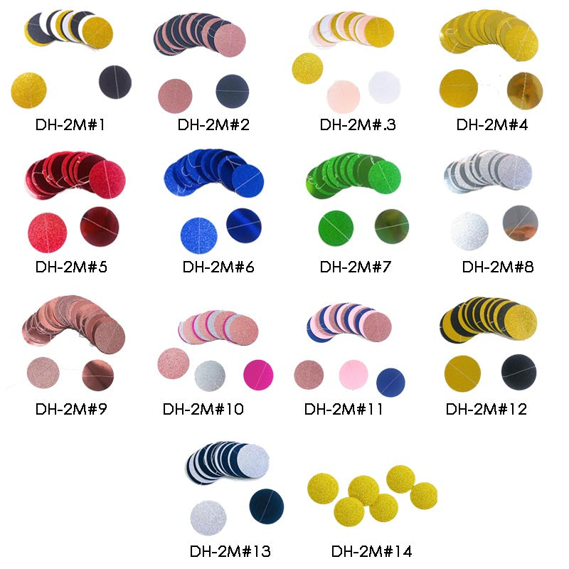 Shiny circle dots hanging backdrop ceiling decoration, blue, black, gold, red, white, silver, pink, purple, orange, yellow, green, for parties, wedding, engagement, anniversary,  graduation. birthday, baby shower