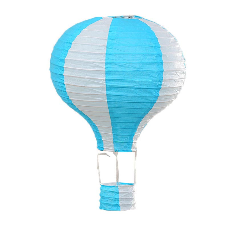 Sky blue hot air balloon paper lantern, hanging decoration, ceiling decoration for parties, wedding, engagement, anniversary,  graduation. birthday, baby shower