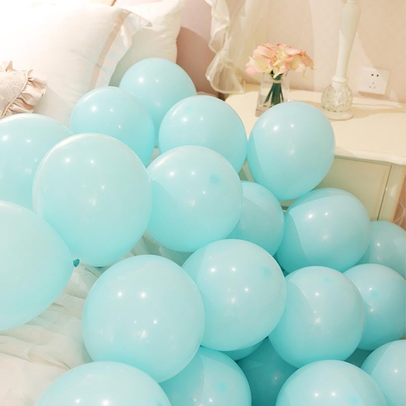 Tiffany blue thickened round latex party balloons for birthday, wedding, graduation, baby shower, engagement, anniversary decorations. 