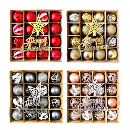 Christmas Balls Ornament with Merry Christmas Hanging Set 18Pcs