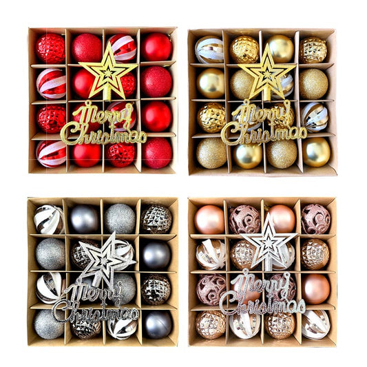 Christmas Balls Ornament with Merry Christmas Hanging Set 18Pcs