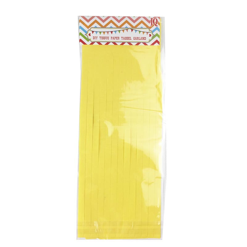 yellow color tassels garland tissue paper banner for any party decorations, hangings, ceiling decorations, for birthday, wedding, anniversary, engagement, graduation, baby shower